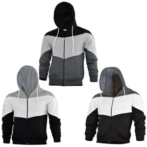 Schwere Kapuzenjacke mit Reißverschluss für Herren Colorblock durchgehender Reißverschluss Kapuzenpullover - Bild 1 von 17