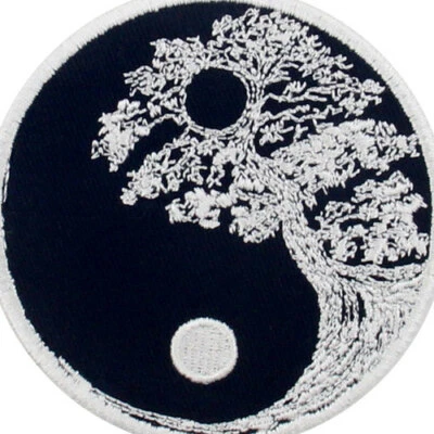 Embroidered Patches Iron Sew On Patches transfers Badges appliques Moon tree 783 - Image 1 of 4