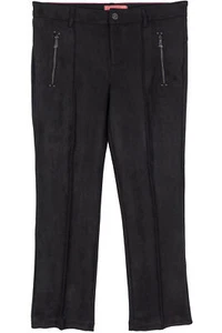 Street One Tilly Velour Hose Stretch Stoffhose Cropped Slim Fit Damen Schwarz - Picture 1 of 4