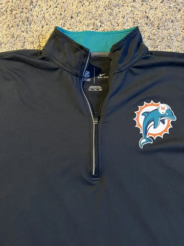 Nike Miami Dolphins NFL Football Pullover Shirt XXL Womens 1/4 Zip Cover