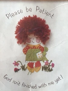 Vtg 1981 Creative Circle Crewel Needlecraft Kit 522 Patience Girl Diana Troup - Picture 1 of 5