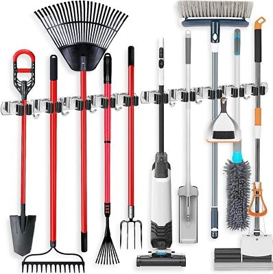 2X Gerätehalter Besenhalter Werkzeug Halterung für Gartengeräte Wand Edelstahl - Bild 1 von 4