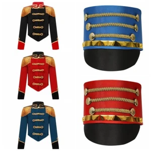 Kids Uniform Mardi Jacket Band Costume Epaulet Tailcoat Team Victorian Circus - Picture 1 of 48