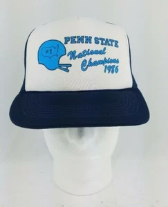 Sombrero de camionero de colección ~ Penn State 1986 National Champs ~ Gorra hinchada de malla con cierre a presión - Imagen 1 de 9
