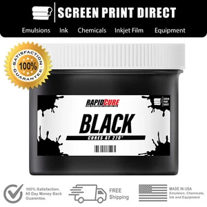 Black - Screen Printing Plastisol Ink - Low Temp Cure 270F - 1 Pint - Picture 1 of 6