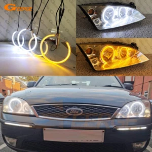 For Ford Mondeo MK3 III A/W Switchback Turn Signal Led Angel Eyes Kit Halo Rings - Foto 1 di 14