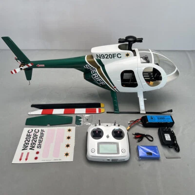 RC Helicopter 2 blades Green White Hughes GPS Model Roban RTF 470 Size MD500E - Image 1 of 4