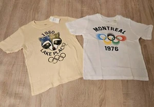 Lot Of 2 Baby Gap Canadian Olympics Vintage Inspired Tshirts Size 5 New Raccoon - Picture 1 of 7