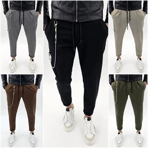 Pantalone Uomo Cotone Elastico Capri viscosa Primaverile Tasche Catena morbido - Imagen 1 de 21