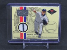 2001 FLEER PLATINUM ROGER CLEMENS NATIONAL PATCH TIME GAME WORN PATCH YANKEES AT
