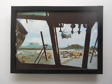 Falklands Campaign print 'Ascension Island, Chinook Lifting Load' FRAMED