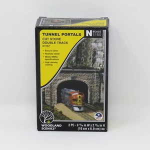 Woodland Scenics N 1157 Cut Stone Tunnel Portal Set Double Track Scenery Detail - Picture 1 of 7