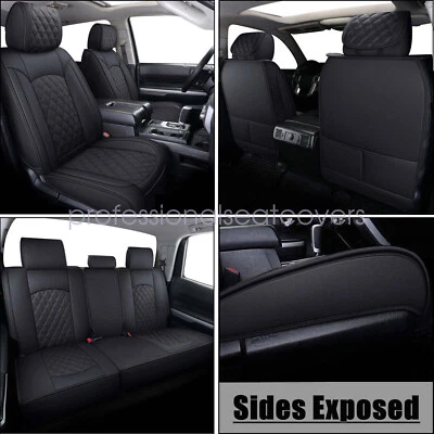 Juego completo envolvente de 5 asientos funda cojín de cuero para auto Toyota Tundra 2008-2021 Foto 1 de 4