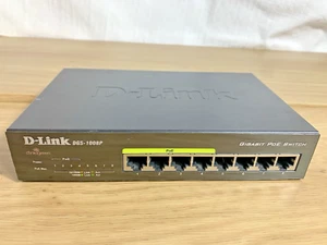D-Link DGS-1008P Gigabit PoE Switch 8 Ports - NO MAINS CABLE - Picture 1 of 5