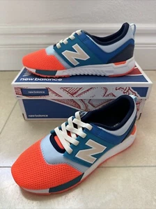 NIB New Balance Kids 247 Cobalt Blue Neon Orange Size K3 - Picture 1 of 8