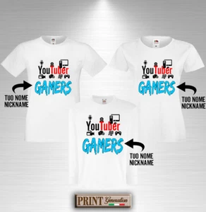 T-Shirt YOUTUBER con NOME PERSONALIZZATO Maglietta Idea Regalo Video Web Gamer - Foto 1 di 10