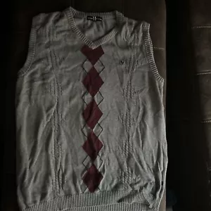 phat farm gray argyle sweater vest xl def jam - Picture 1 of 21