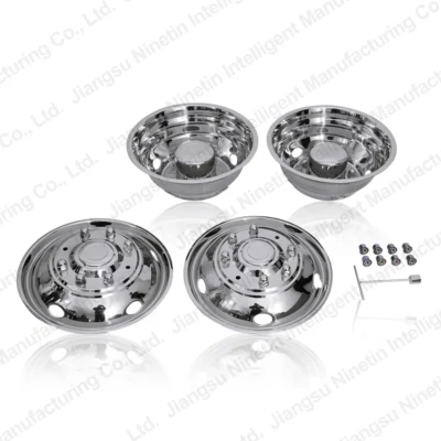 Juego de 4 simuladores de doble rueda de acero inoxidable de 19,5"" para Ford F450/F550 1999-2002 Foto 1 de 4