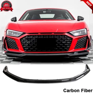 Fits Audi R8 V10 Coupe 2023UP DRY CARBON FIBER Front Bumper Lip Spoiler Body Kit - Imagen 1 de 12