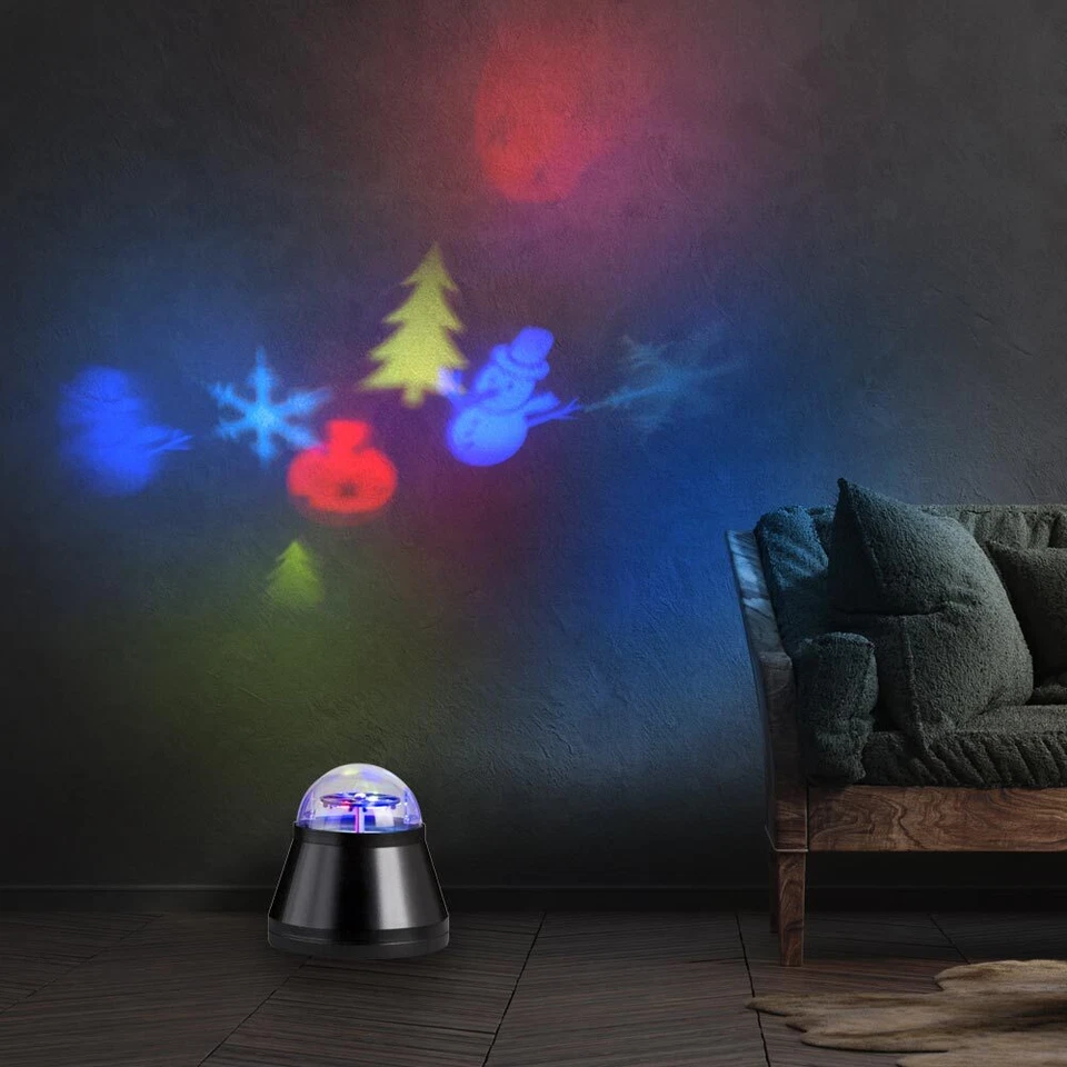 ETC-SHOP Deko Tischleuchte Lampe RGB Farbwechsler LED Kinderleuchte XMAS Kugel rotierend