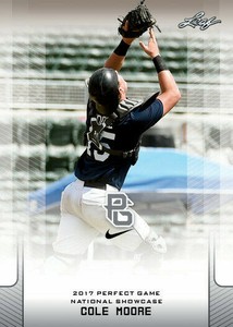 COLE MOORE 2017 LEAF PERFECT GAME "Black" PARALLEL ROOKIE CARD! LTD 40!