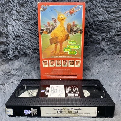 Sesame Street Follow That Bird VHS Tape 1985 Jim Henson Big Bird Classic Cartoon - Image 1 of 4
