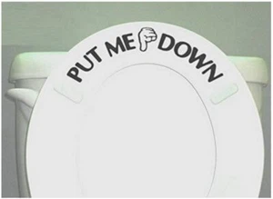 Put ME Down Decal Toilet Bathroom Seat Vinyl Sticker Reminder for Him - Picture 1 of 4