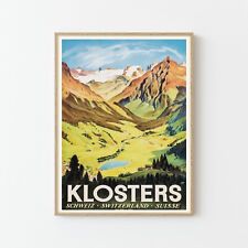 Klosters Switzerland Vintage Travel Poster Art Print | Home Decor