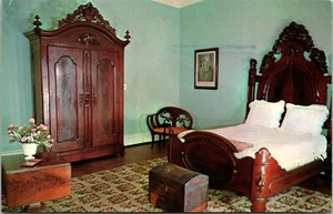 Arlington Ante-Bellum Haus Schlafzimmer Geburtsort von Birmingham ALABAMA POSTKARTE D14 - Bild 1 von 2
