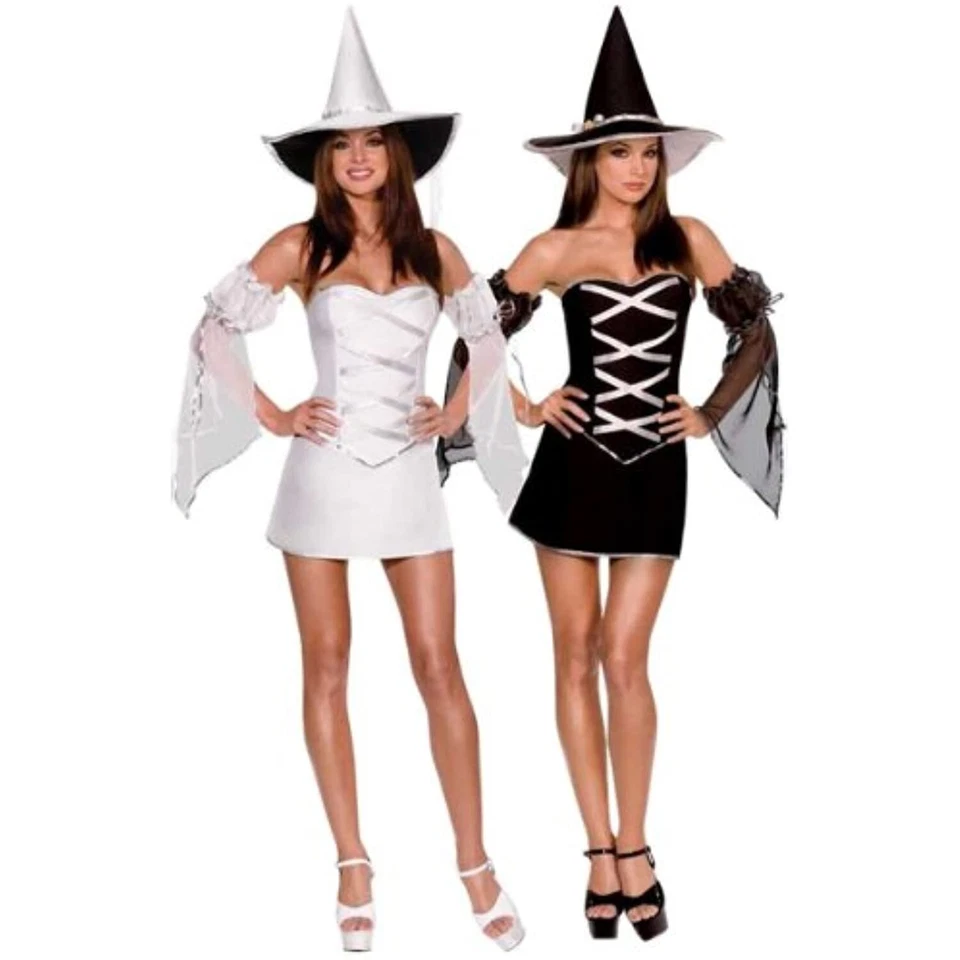 Which Witch? -  Adult Costume - Large - White/Black - Reversible - Halloween - Image 1 of 1