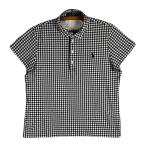 POLO GOLF RALPH LAUREN Black & White Houndstooth Pattern Polo Shirt size XL - Picture 1 of 10