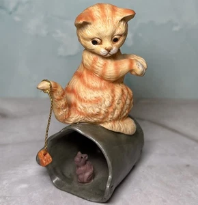 "Estatuilla de cubo de ratón de colección Enesco atado con queso atado a la cola 3,75"" H" - Imagen 1 de 6