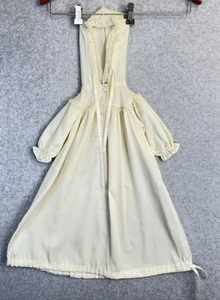 VTG Heircraft by Freitag Robe Small Ivory Nylon Ruffle Lace Trim Cottagecore USA - Picture 1 of 12