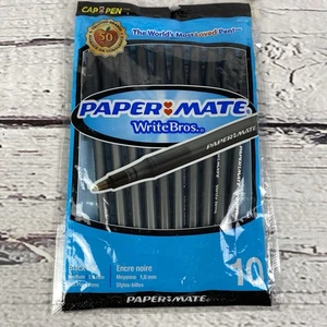 Paper Mate Ball Point Pens Black Ink 1.0mm Medium 10 Pens - Picture 1 of 4