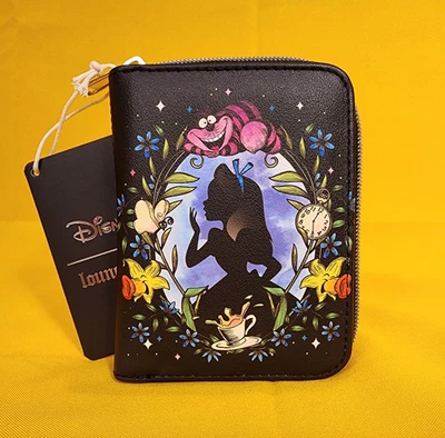 Cartera Loungefly Disney Alicia en el País de las Maravillas Camafeo Gato de Cheshire Flor Silvestre Cremallera Foto 1 de 4