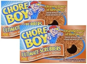 (2 Pack) - Chore Boy Copper Scouring Pad 4 Count - Picture 1 of 2