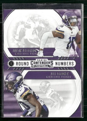 2020 Panini Contenders #RN-JG Justin Jefferson / Jeff Gladney Round Numbers - Image 1 of 2