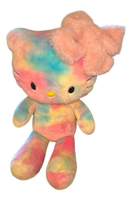 2014 Build A Bear HELLO KITTY Sanrio 19" Watercolor Tie Dye RETIRED Custom Bow - Image 1 of 4