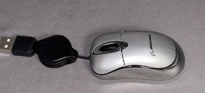 Retractable Travel Mouse Mini USB Optical- BOEING AIRPLANE LINE RARE  - Image 1 of 4