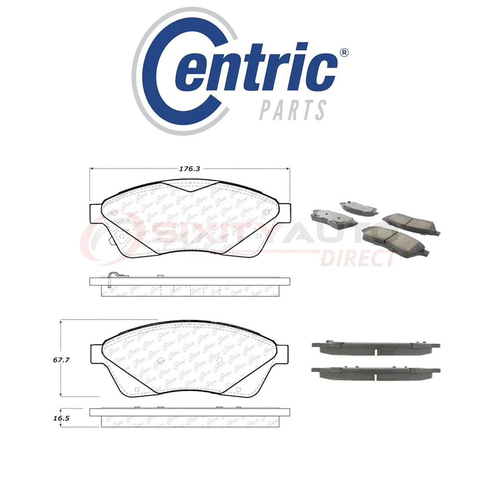 Centric Ceramic Disc Brake Pads w Shims for 2011 Saab 9-4X 2.8L 3.0L V6 - yb - Imagem 1 de 4