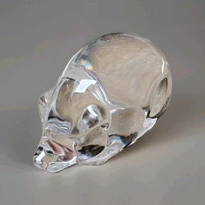 VINTAGE SIGNED STEUBEN CRYSTAL PIG HAND COOLER - Paperweight Figurine - Picture 1 of 11