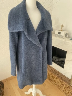 Alpaka Woll Mantel Blau Gr. 40 - Bild 1 von 4