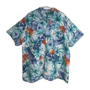 NEW Van Heusen Air Shirt Casual Button Down Collared Top Men XXL Tropical Cruise - Picture 1 of 9