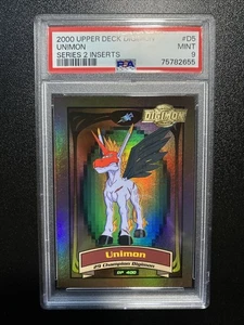 2000 DIGIMON - Animated Series 2 Insert - Unimon - D5 - Foil - PSA 9 MINT - Picture 1 of 2