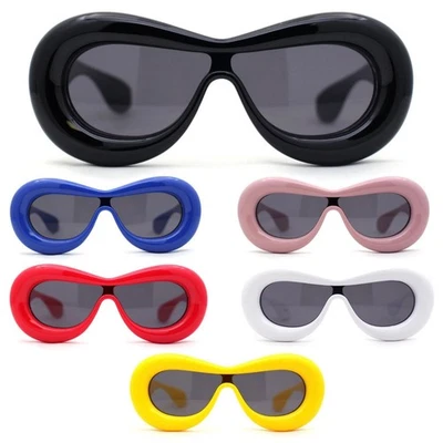 Gafas de sol de diseñador marco azul marco grueso retro estilo vintage festival de lujo Foto 1 de 4