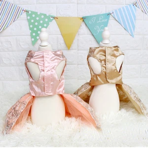 1PC Small Pet Embroidered Dog Cat Dress Clothes Sweet Wedding Dress Party Puppy - Picture 1 of 14