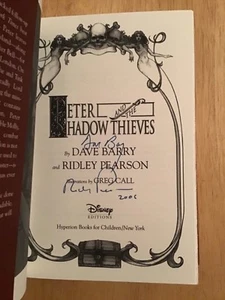 SIGNED by Dave Barry & Ridley Pearson - Peter and the Shadow Thieves HC 1st Pic - Picture 1 of 11