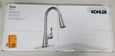 Grifo de cocina rociador extraíble único inoxidable vibrante Kohler Tyne R21415-VS Foto 1 de 4