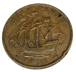 # C4113 GREAT BRITAIN COIN, HALF PENNY 1951 - Picture 1 of 2