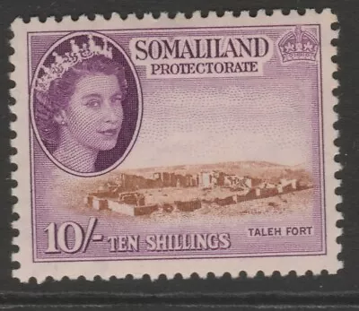 British Somaliland MINT EII 1953-58 10/- brown and reddish violet sg148 - Image 1 of 2
